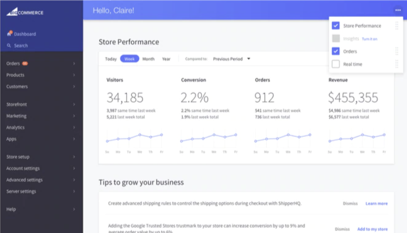 BigCommerce Screenshot